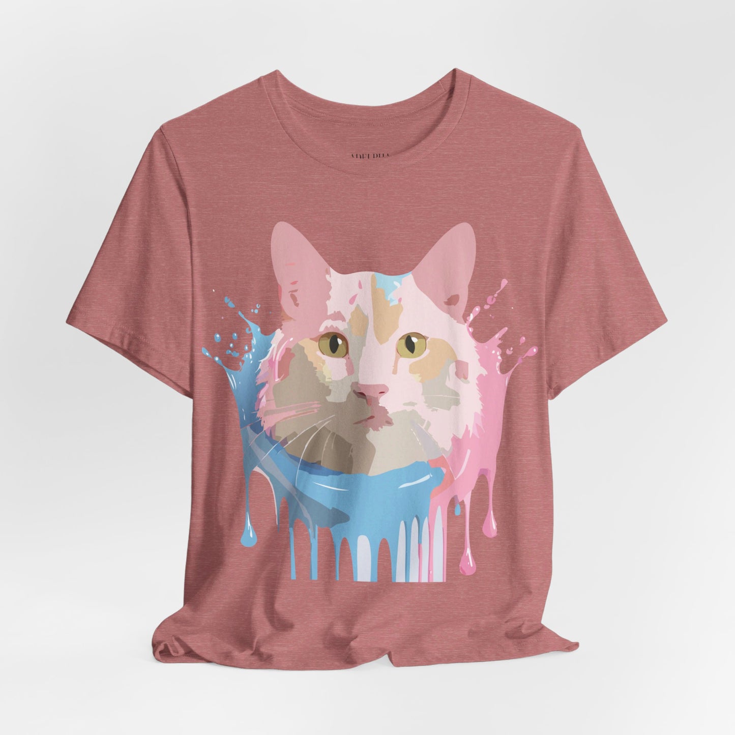 Natural Cotton Tee Shirt with Cat