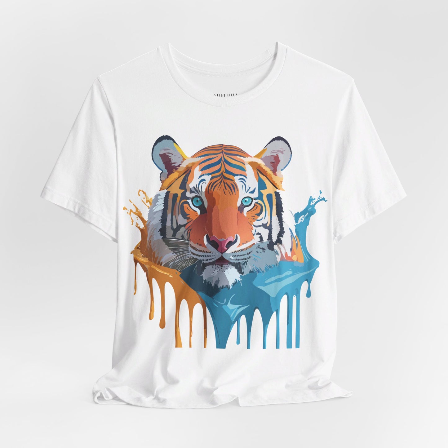 T-shirt en coton naturel avec motif tigre