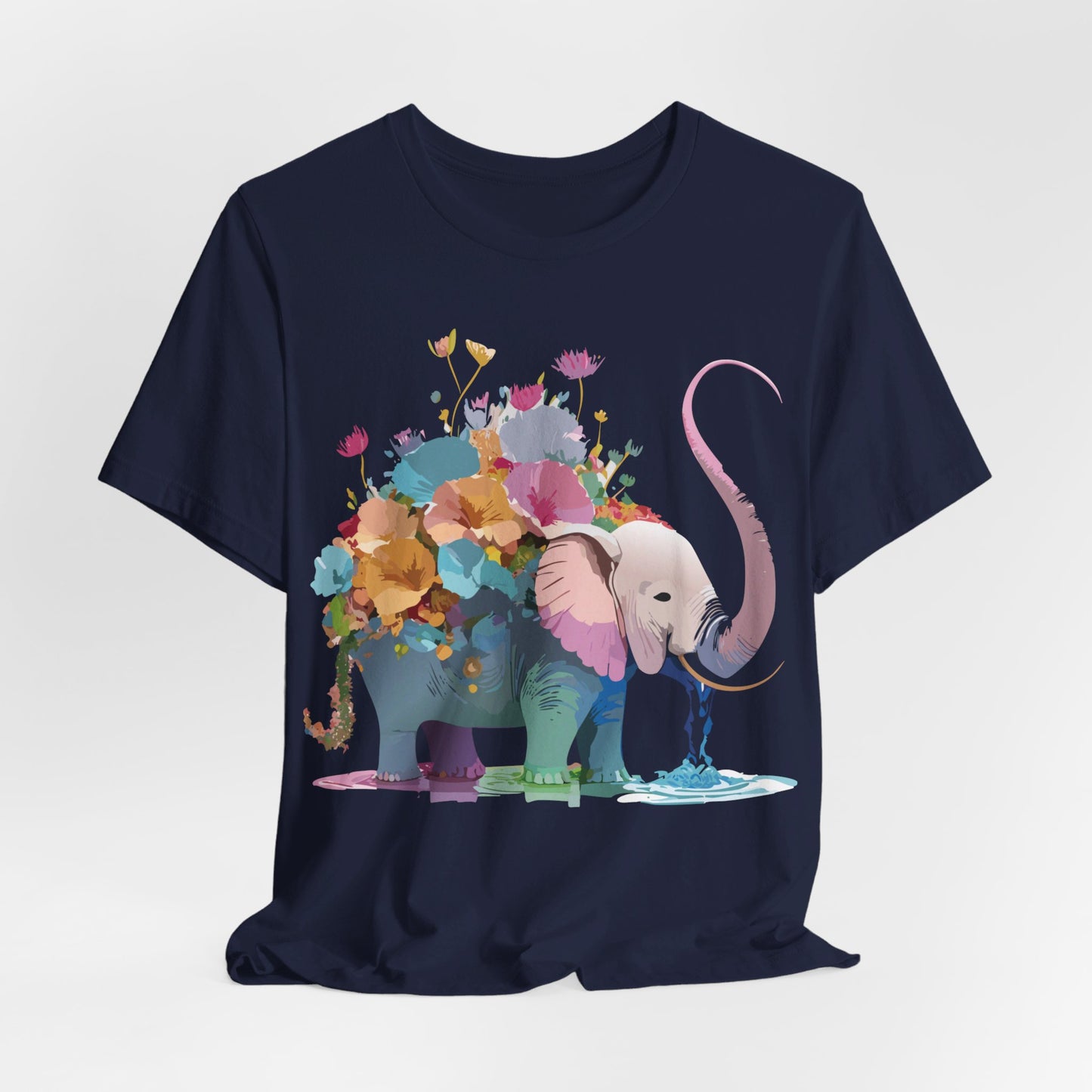 T-shirt en coton naturel avec motif éléphant