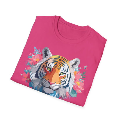 Tiger Shirt Unisex Animal Tee 100 Percent Ring Spun Cotton Softstyle