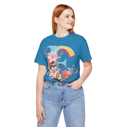 Natural Cotton Tee Shirt - Letters Collection - E Printify