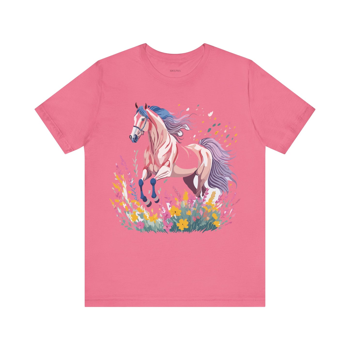 Natural Cotton Tee Shirt with Horse