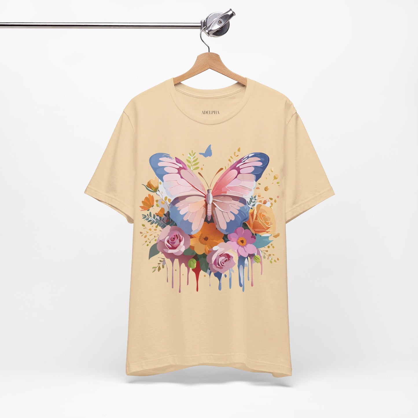 T-shirt en coton naturel avec papillon