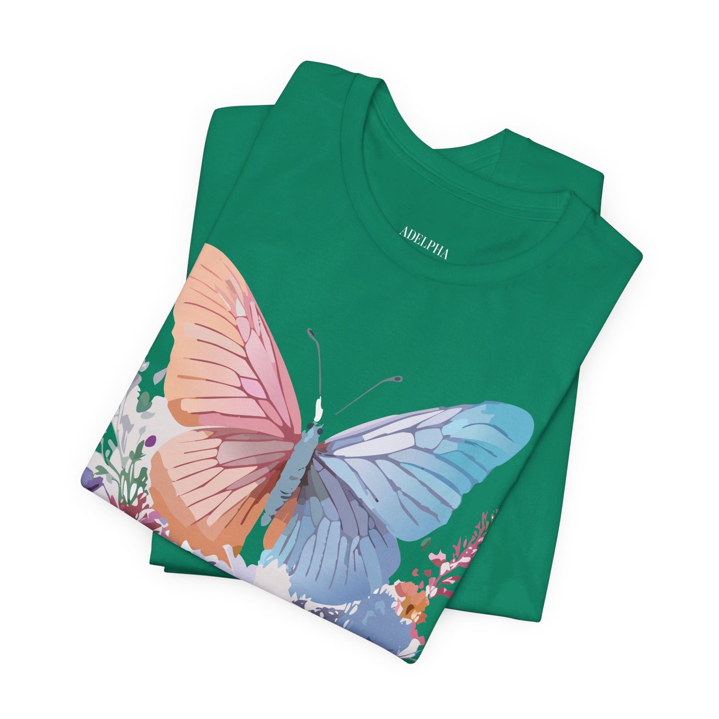 T-Shirt aus natürlicher Baumwolle mit Schmetterling