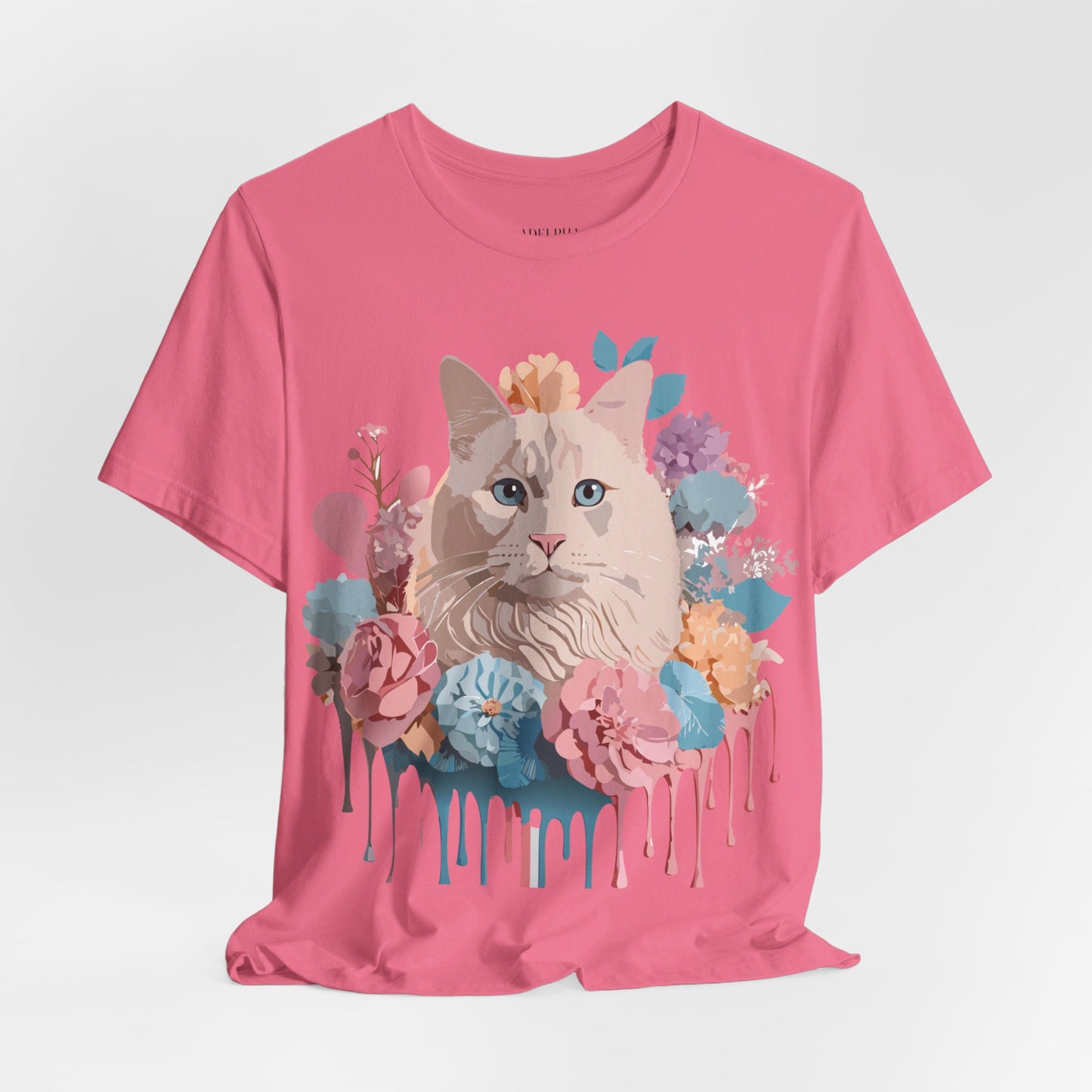 Natural Cotton Tee Shirt with Cat