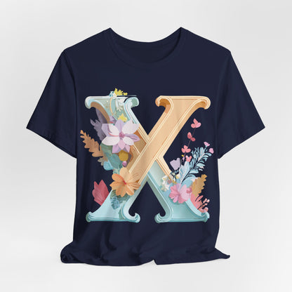 Natural Cotton Tee Shirt - Letters Collection - X Printify