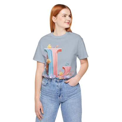 Natural Cotton Tee Shirt - Letters Collection - L Printify