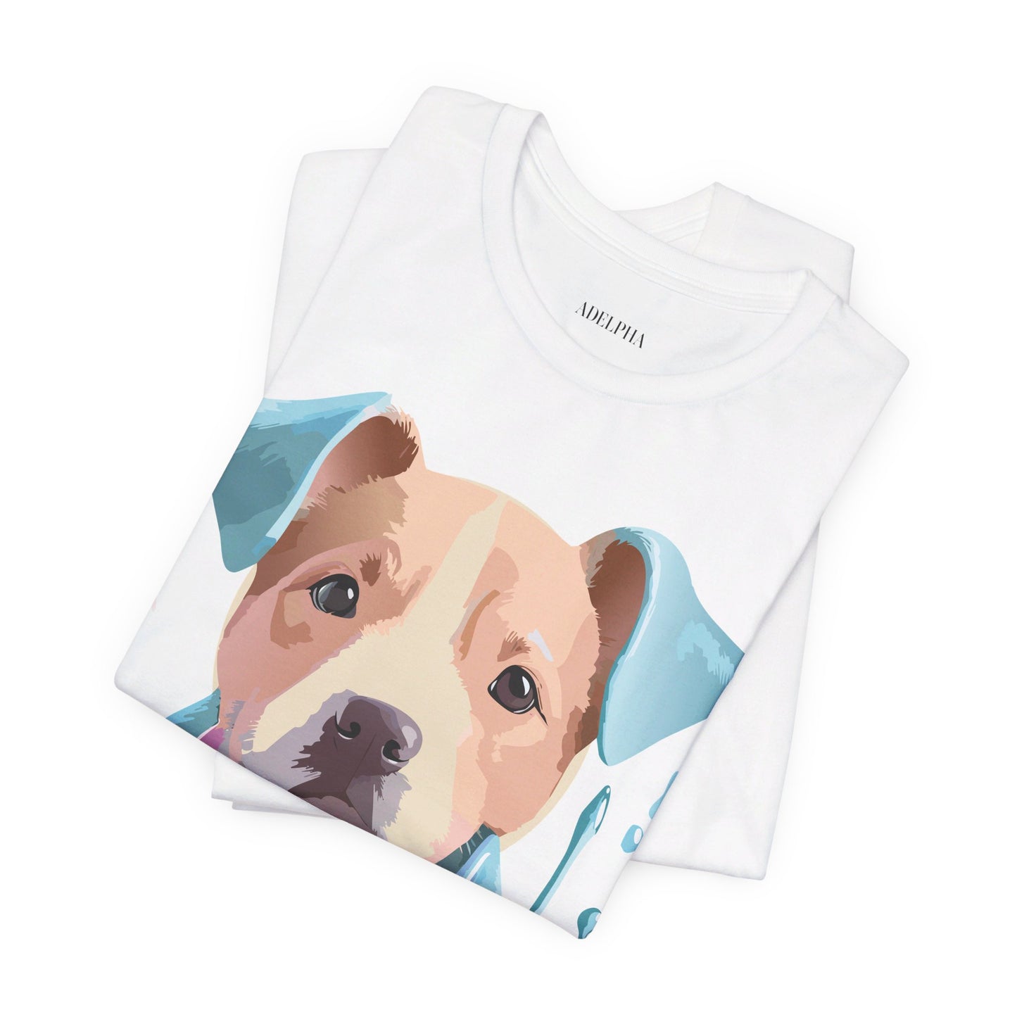 T-Shirt aus natürlicher Baumwolle mit Hund