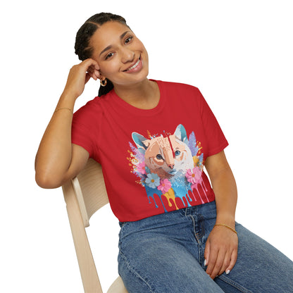 Unisex Cat Shirt Softstyle Tee 100 Percent Ring Spun Cotton Gildan 64000