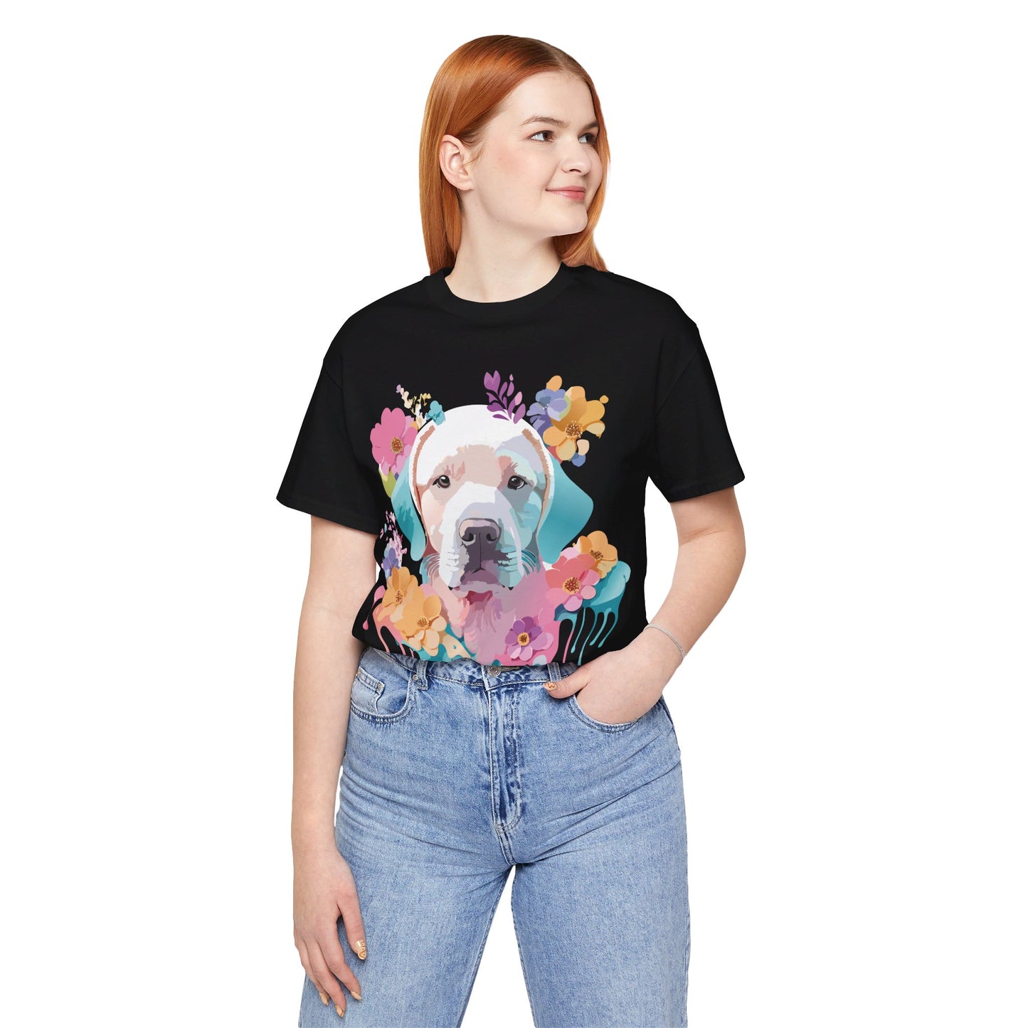 T-shirt en coton naturel avec chien