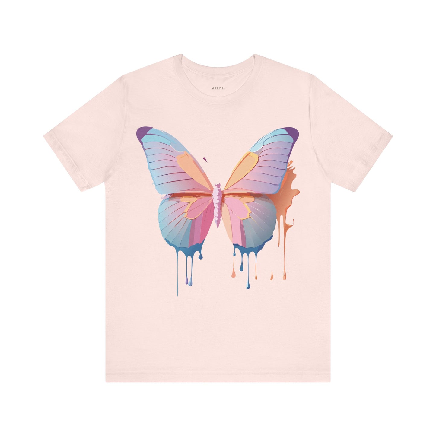 Natural Cotton Tee Shirt with Butterfly