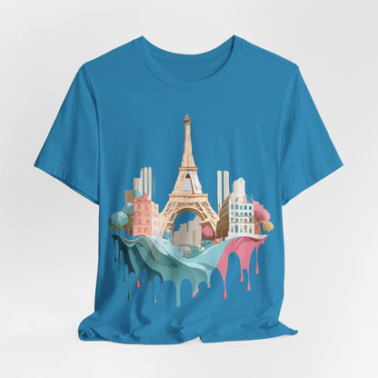 Natural Cotton Tee Shirt - Beautiful Places Collection - Paris Printify