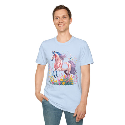 Horse Shirt Unisex Tee Animal Print Gildan Softstyle 64000 Ring Spun Cotton