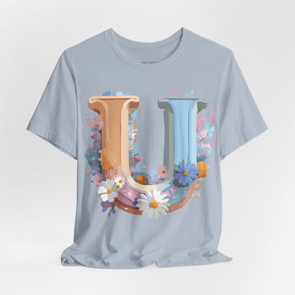 Natural Cotton Tee Shirt - Letters Collection - U Printify