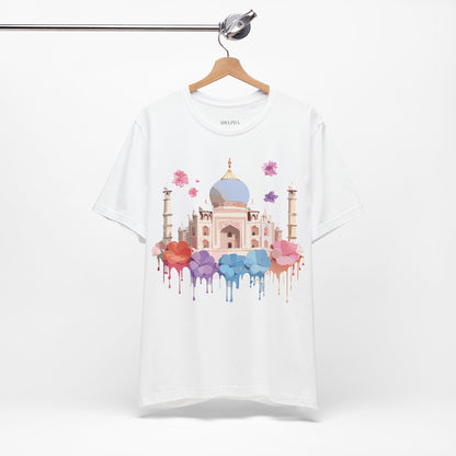 Natural Cotton Tee Shirt - Taj Mahal, India Printify