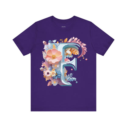 Natural Cotton Tee Shirt - Letters Collection - F Printify