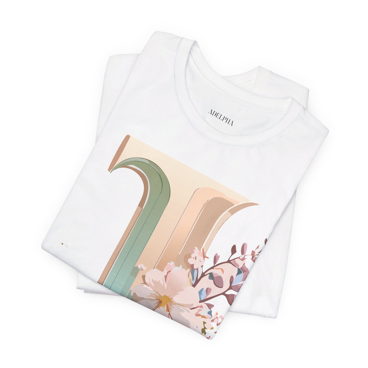 Natural Cotton Tee Shirt - Letters Collection - J