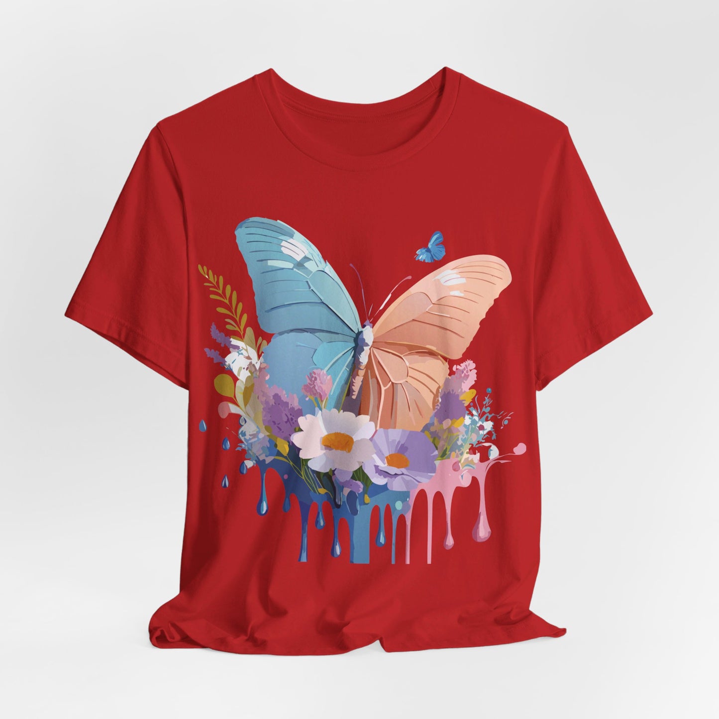 Natural Cotton Tee Shirt with Butterfly