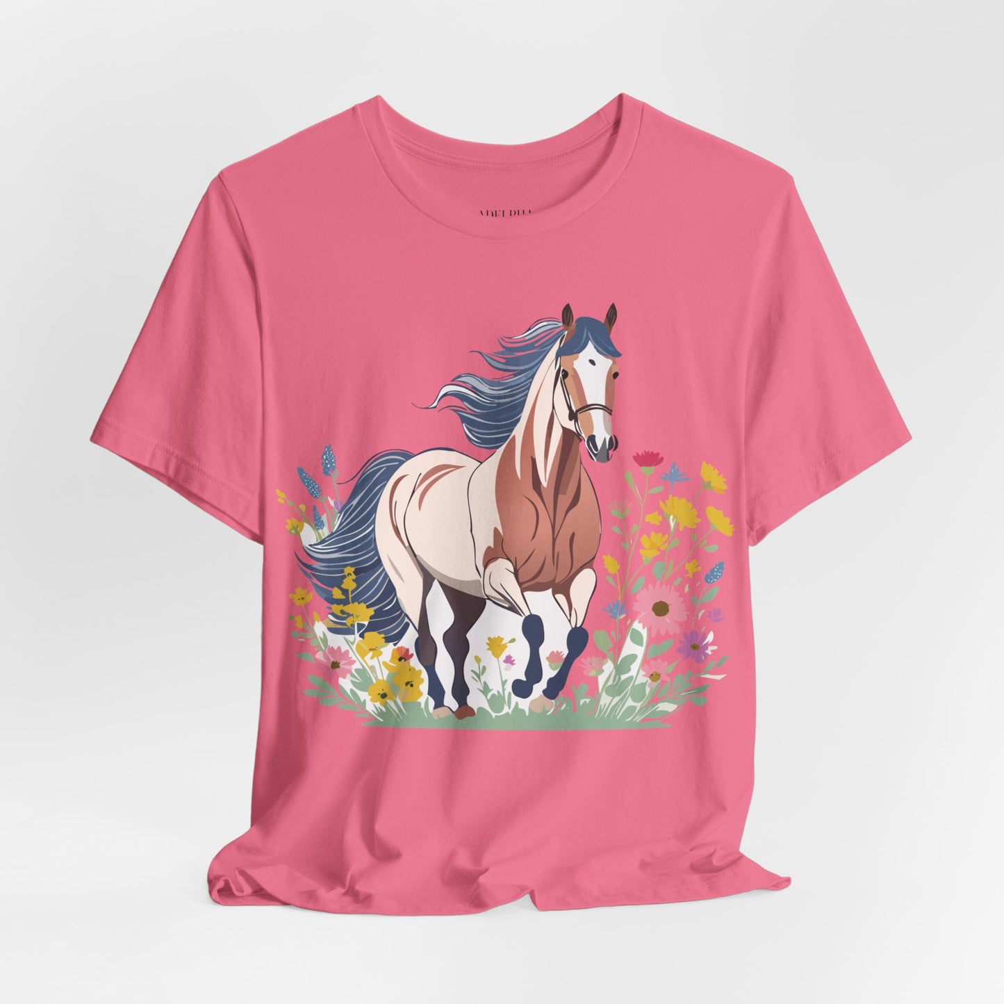 Natural Cotton Tee Shirt with Horse