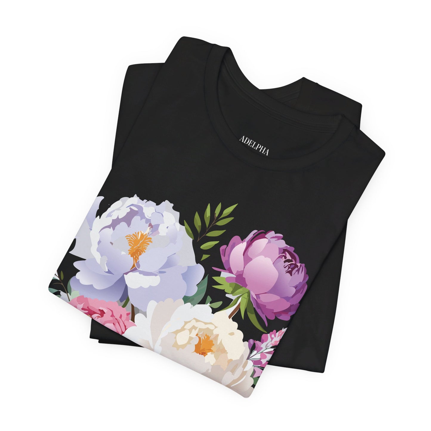 T-shirt en coton naturel avec fleurs