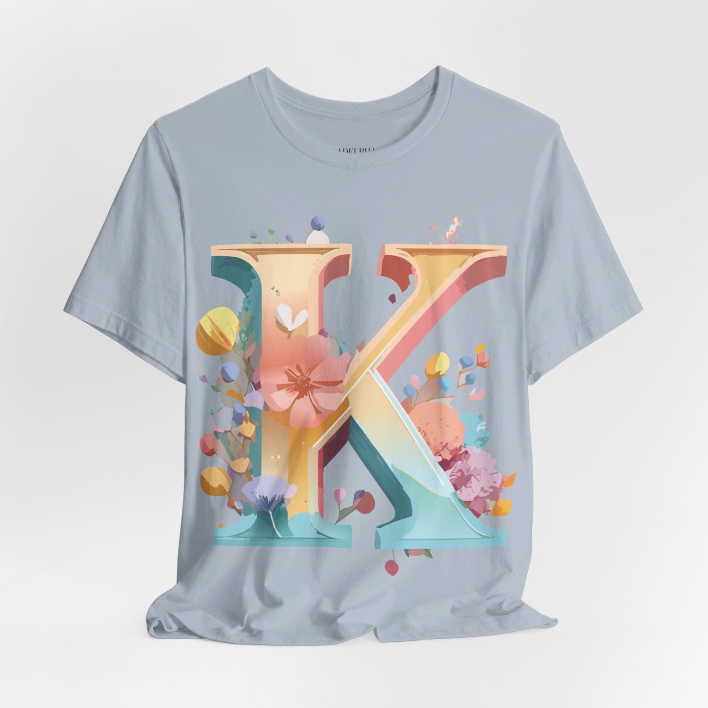 Natural Cotton Tee Shirt - Letters Collection - K