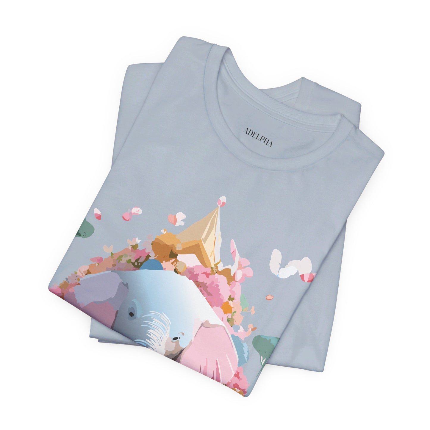 T-shirt en coton naturel avec motif éléphant