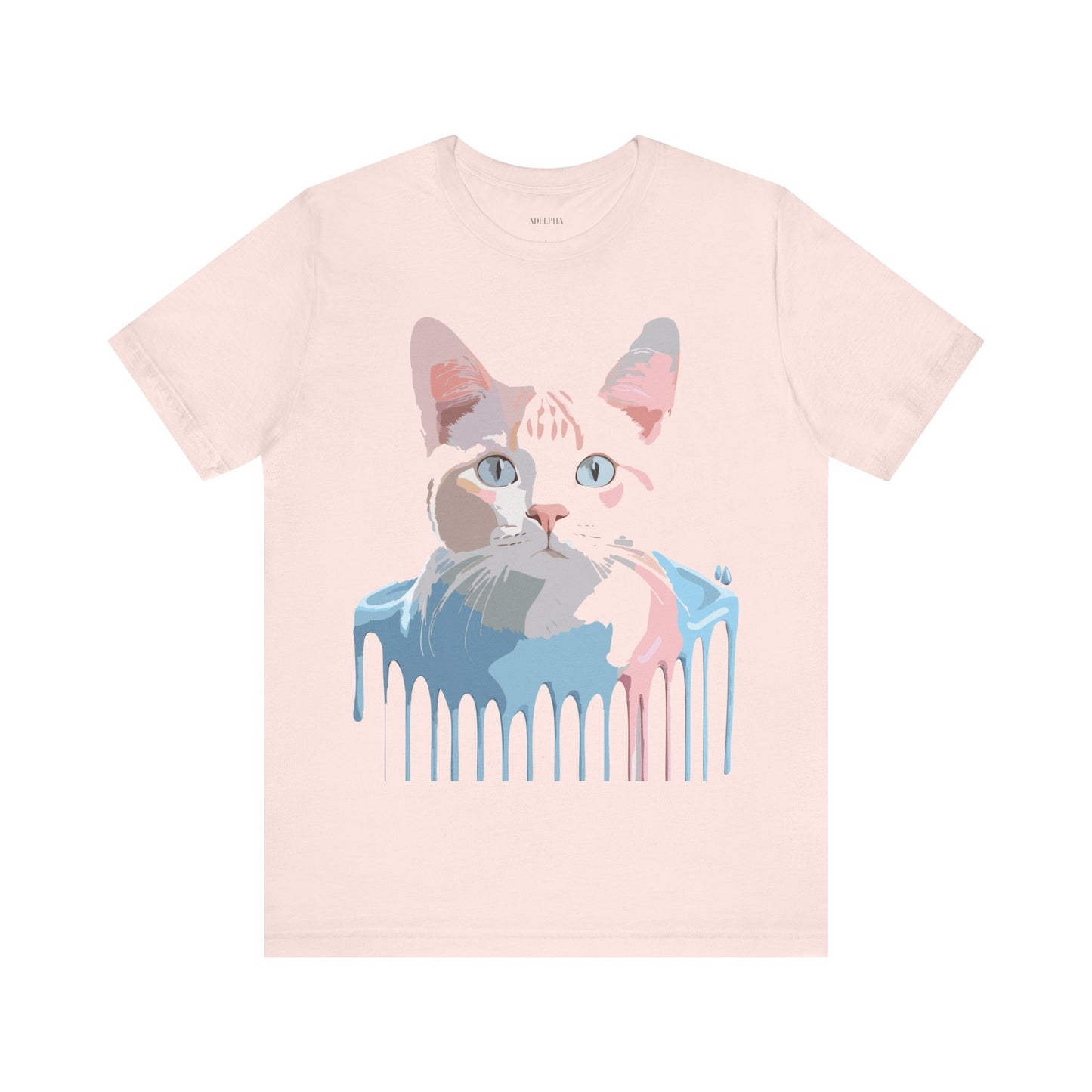 Natural Cotton Tee Shirt with Cat