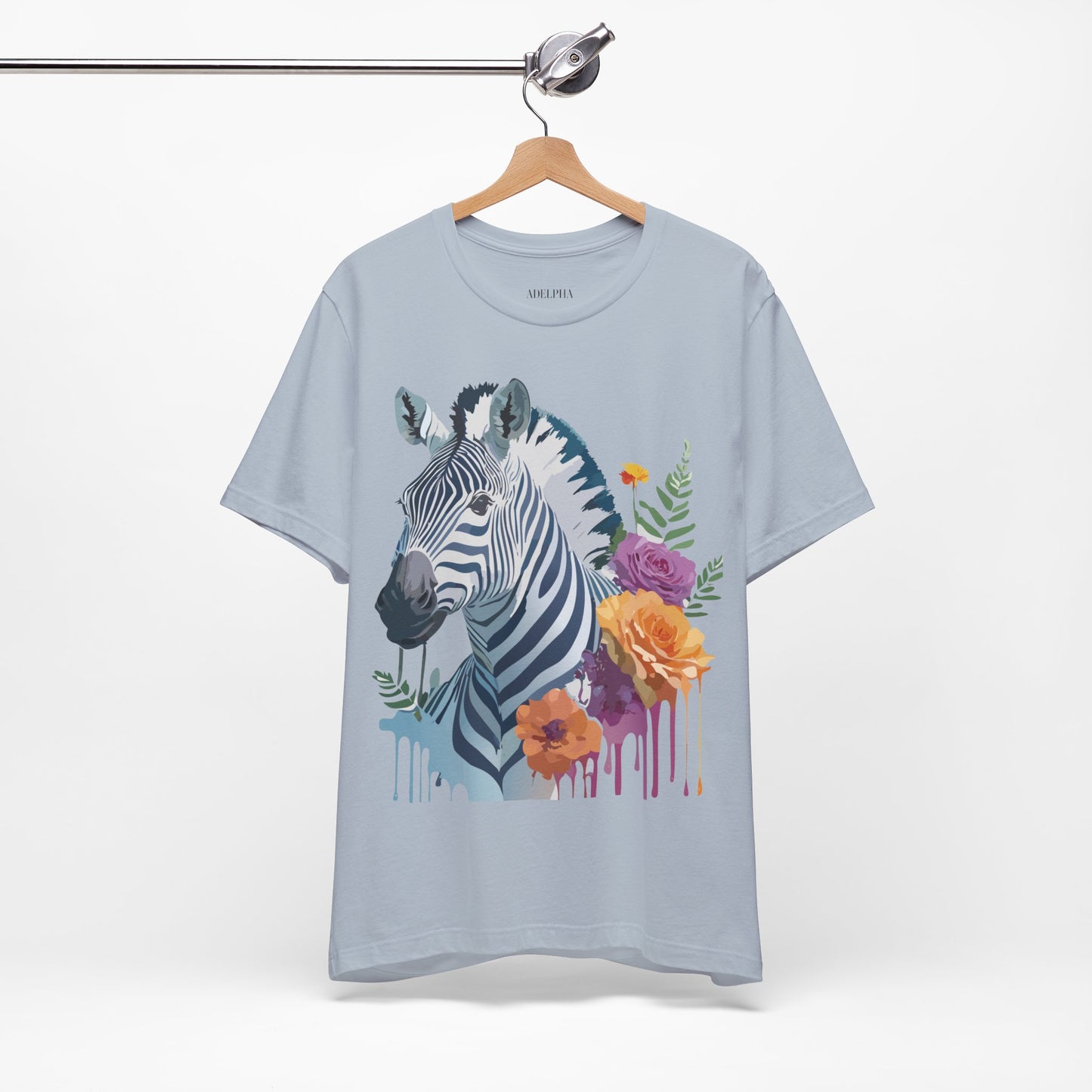 Natural Cotton Tee Shirt with Zebra