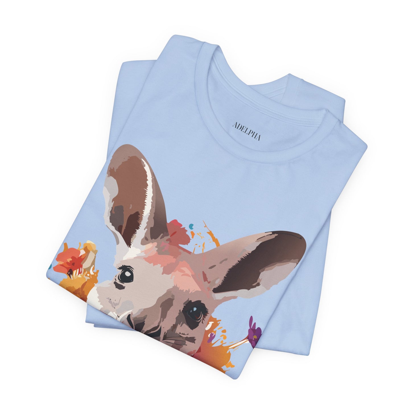 Natural Cotton Tee Shirt with Kangaroo