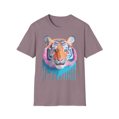 Tiger Print Unisex Softstyle Breathable Cotton Tee 64000 Gildan Shirt