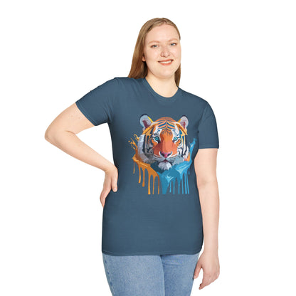 Tiger Shirt Unisex Animal Tee Ring Spun Cotton Gildan Softstyle Short Sleeve