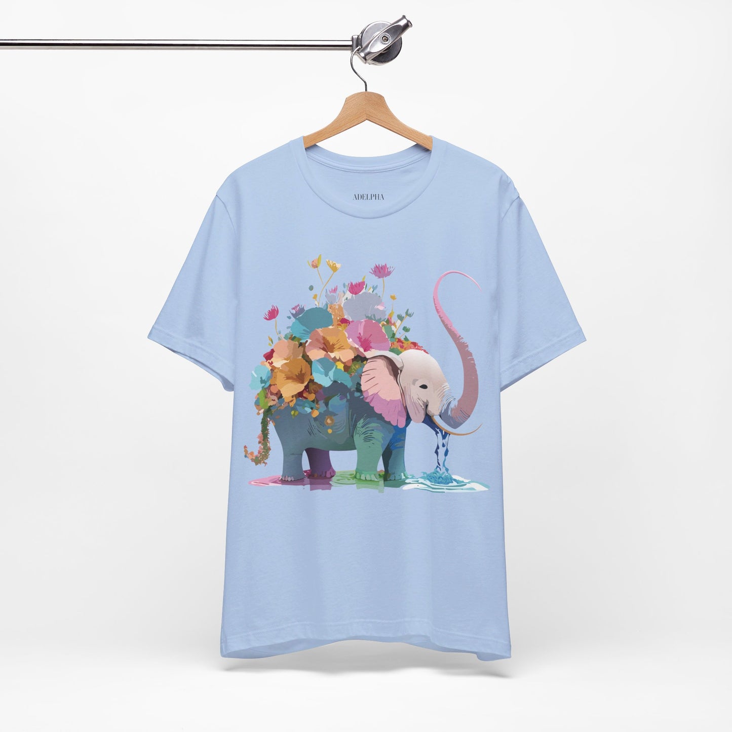 Natural Cotton Tee Shirt with Elephant