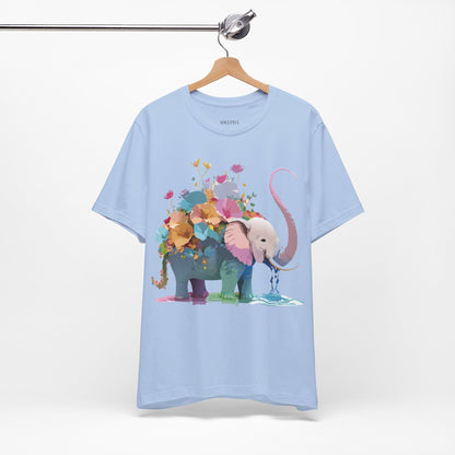 Natural Cotton Tee Shirt with Elephant Printify