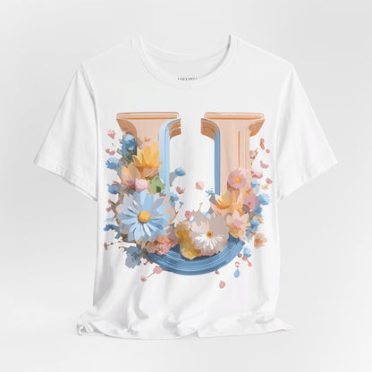 Natural Cotton Tee Shirt - Letters Collection - U Printify