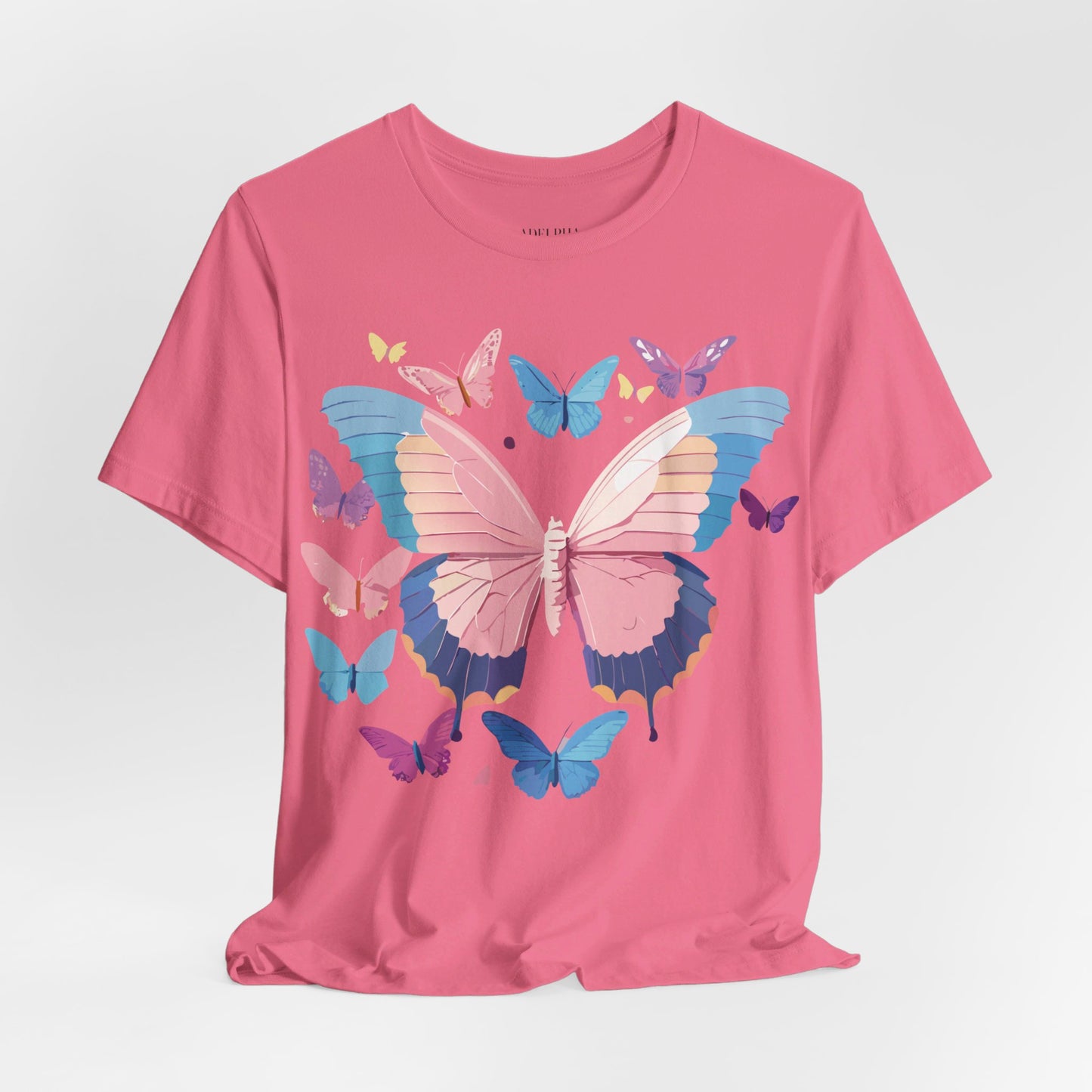 Natural Cotton Tee Shirt with Butterfly