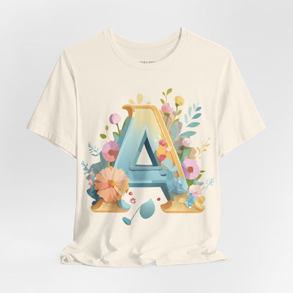 Natural Cotton Tee Shirt - Letters Collection - A Printify