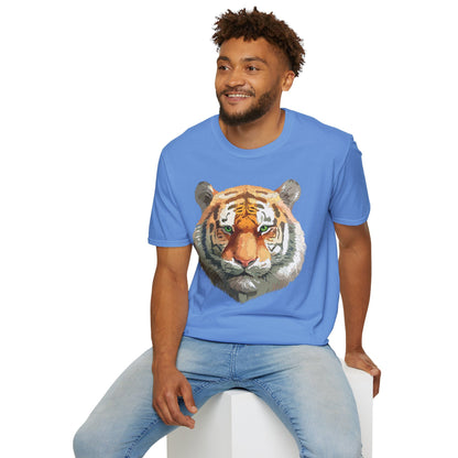 Tiger Print Shirt Unisex Animal Tee Gildan Softstyle 64000 Cotton Comfort