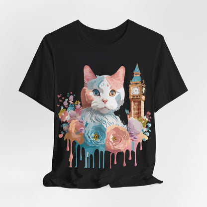 Natural Cotton Tee Shirt with Cat Printify