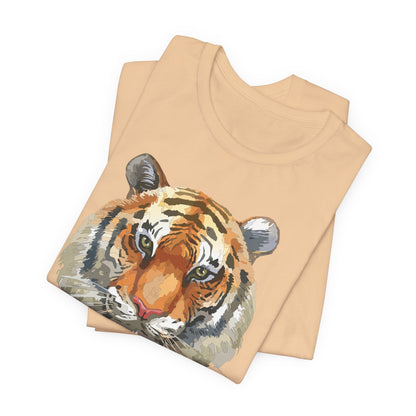 Wild Tiger Face Graphic T-Shirt Unisex Cotton Animal Design Wildlife Tee 1