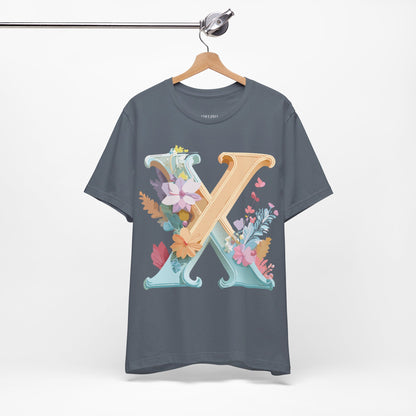 Natural Cotton Tee Shirt - Letters Collection - X Printify