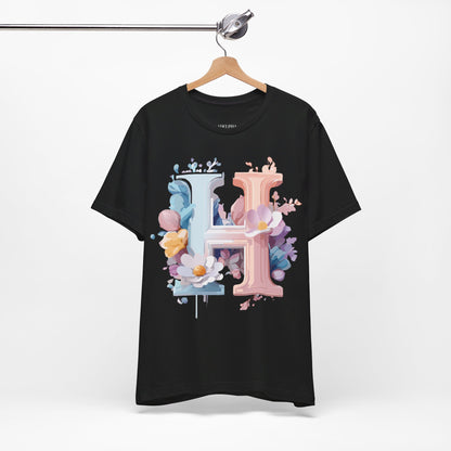Natural Cotton Tee Shirt - Letters Collection - H Printify