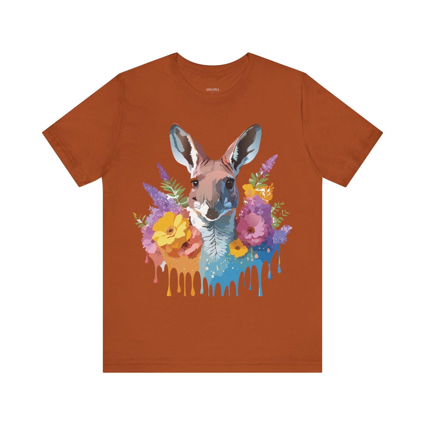 Natural Cotton Tee Shirt with Kangaroo