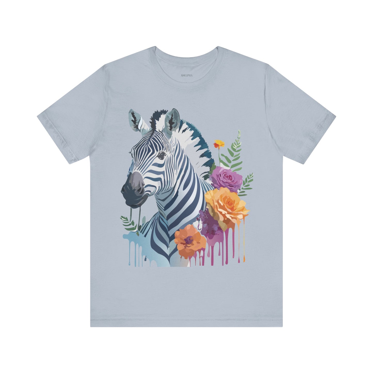 Natural Cotton Tee Shirt with Zebra