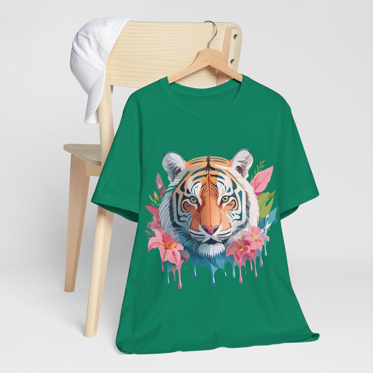 Natural Cotton Tee Shirt with Tiger