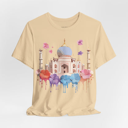 Natural Cotton Tee Shirt - Taj Mahal, India Printify