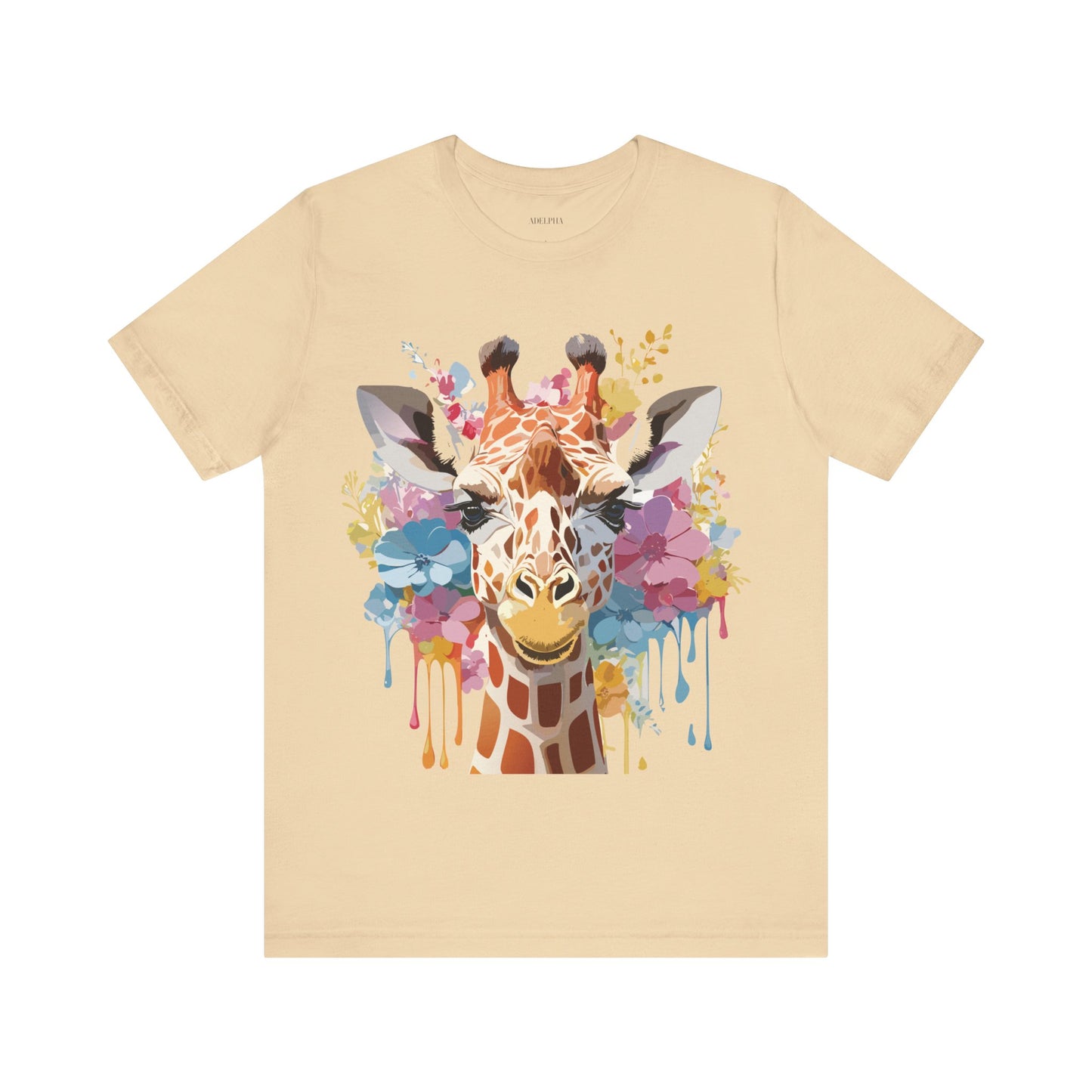 Natural Cotton Tee Shirt with Giraffe