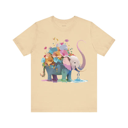 Natural Cotton Tee Shirt with Elephant Printify