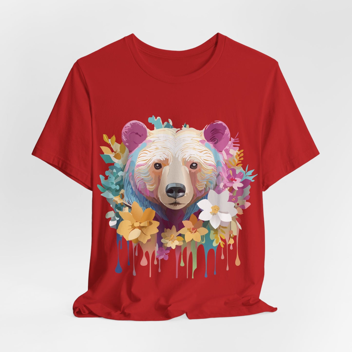 Natural Cotton Tee Shirt with Bear