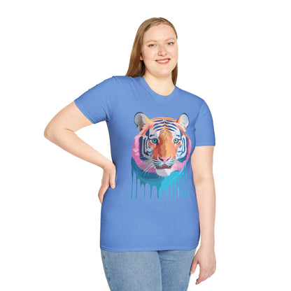Tiger Print Unisex Softstyle Breathable Cotton Tee 64000 Gildan Shirt