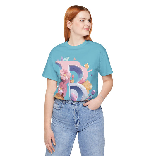Natural Cotton Tee Shirt - Letters Collection - B Printify